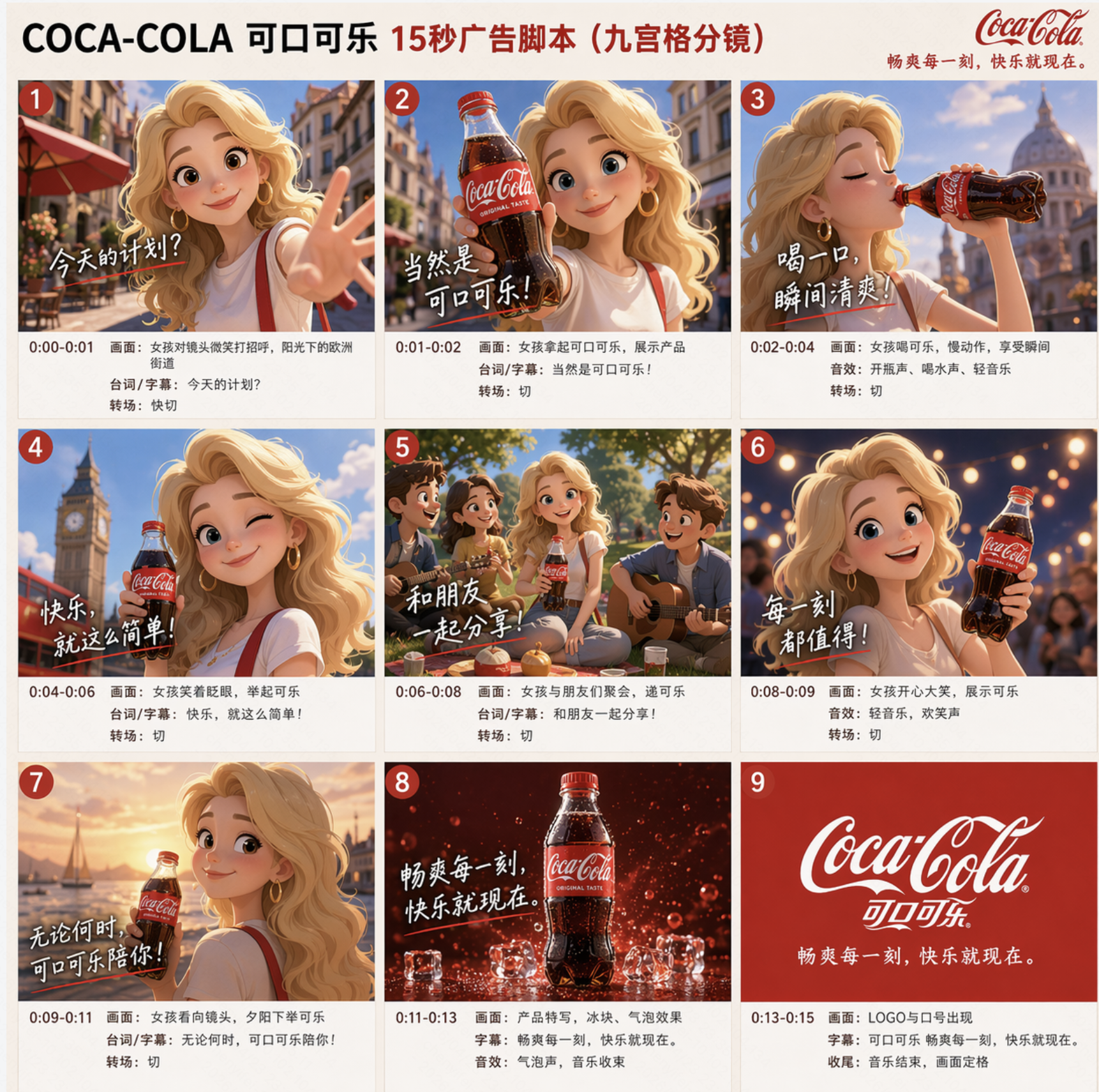 Storyboard frames generated inside ChatCut from an ad script, ready to feed into Seedance 2.0